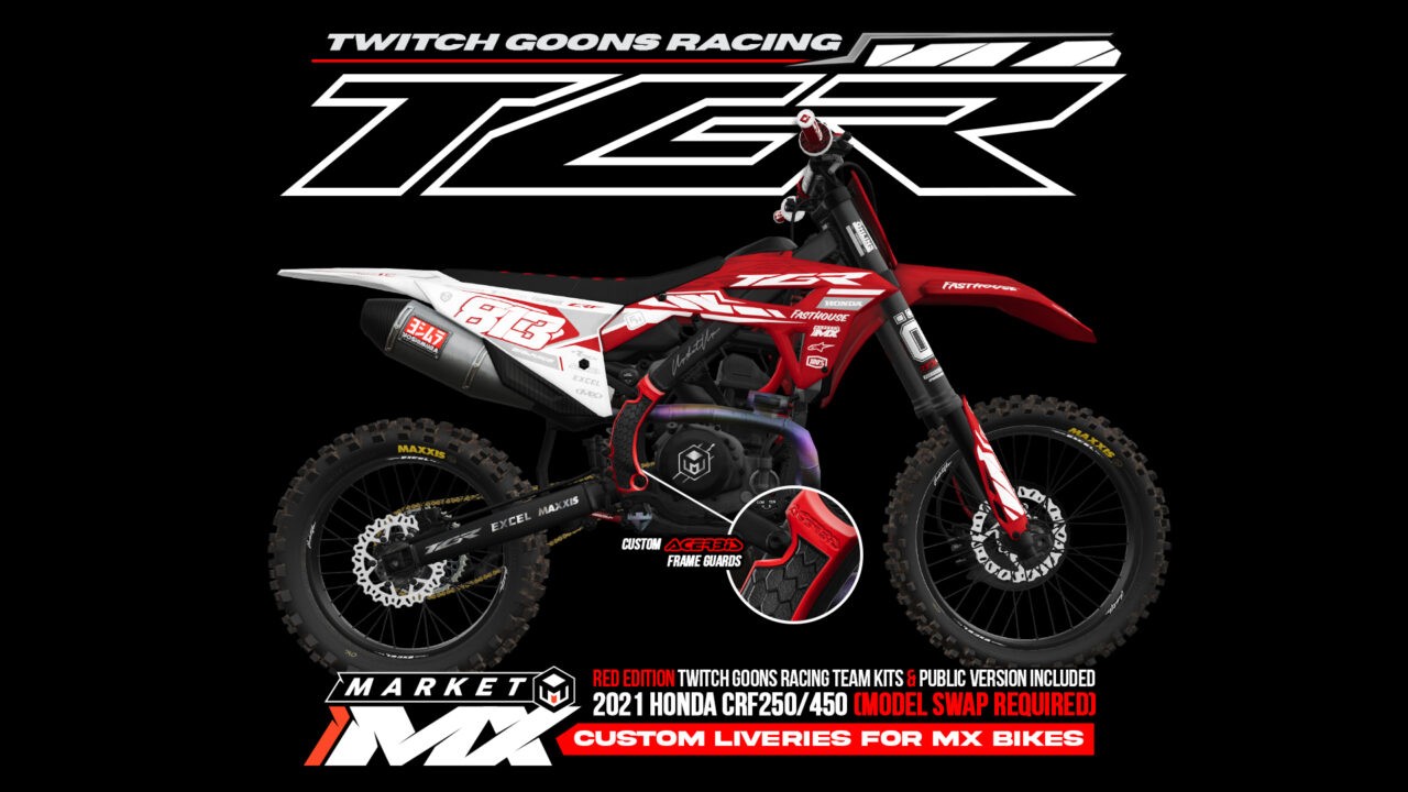 (RED) Edition TGR X MarketMX 2021 Honda CRF W/ Handguards – MXB-Mods.com