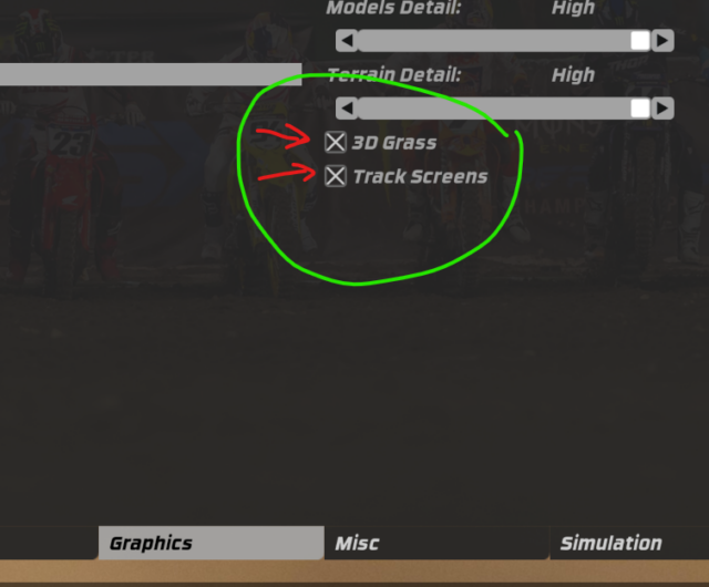 Both enabled you see screens and grass, but you may have some frame drops.