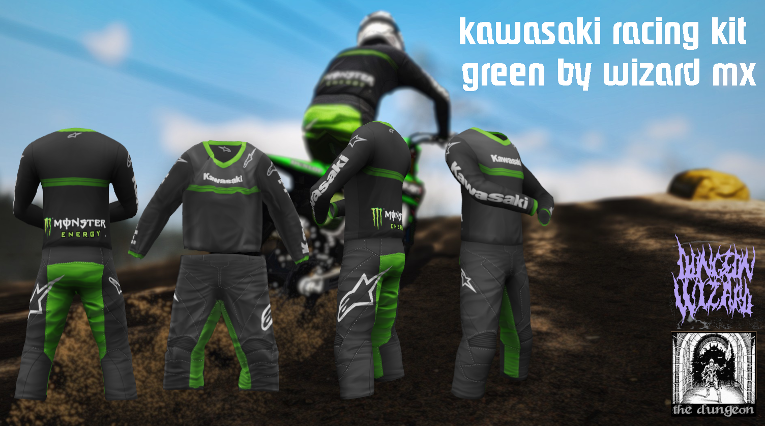 KAWASAKI GREEN RACING KIT 1 | BY WIZARD MX – MXB-Mods.com