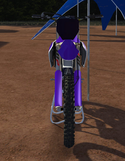 this is a simple purple color bike and black with one logo and that is the monster energy logo